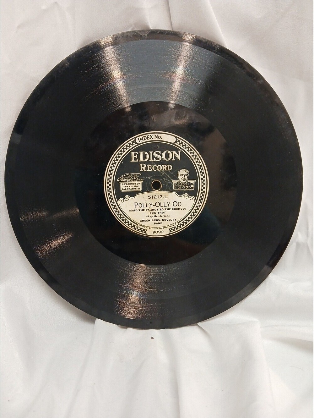 Edison Diamond Disc Record #51212 "Polly-Olly-Oo" Green Brothers Band